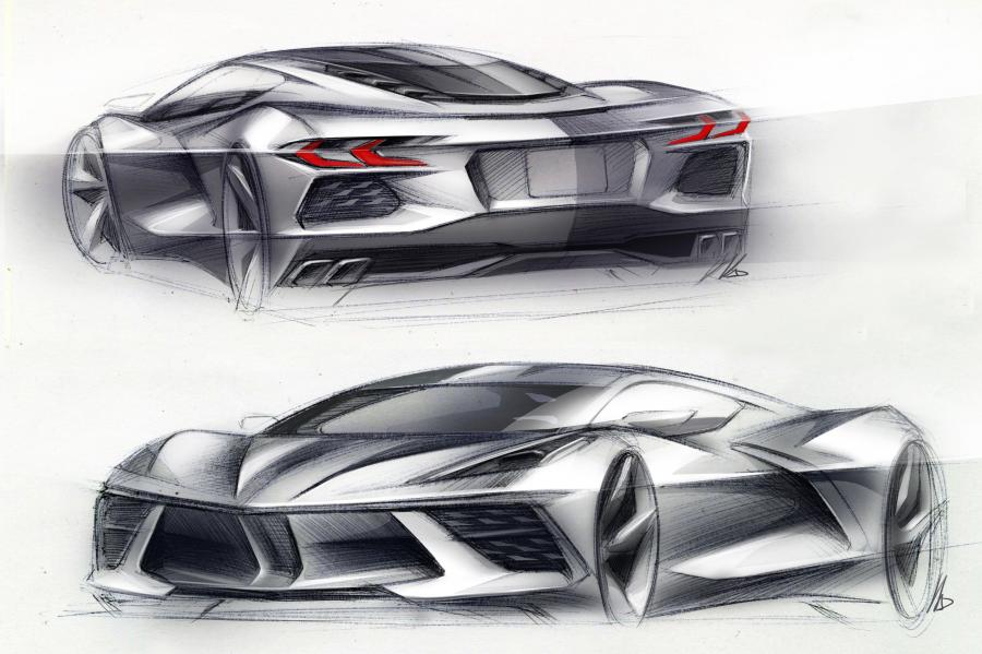 Эскиз Chevrolet Corvette Stingray Z51 (C8) 2019 года  (NA) (фото 59 из 77)